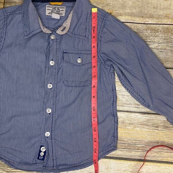 VTG 2007 Baby Gap Nautical Stripe Boys Button Up Shirt Sz 4T - Picture 4 of 7